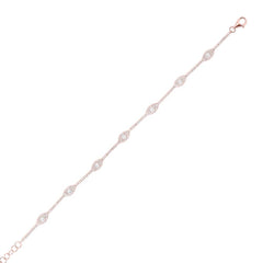0.88ct 14k Rose Gold Diamond Eye Bracelet