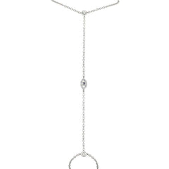 0.10ct Diamond & 0.02ct Blue Sapphire 14k White Gold Eye Bracelet