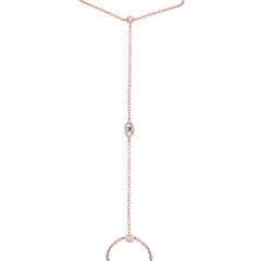 0.10ct Diamond & 0.02ct Blue Sapphire 14k Rose Gold Eye Bracelet