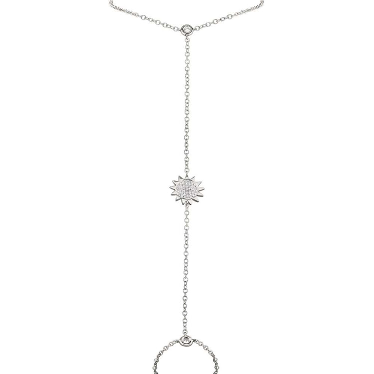 0.15ct 14k White Gold Diamond Sun Bracelet