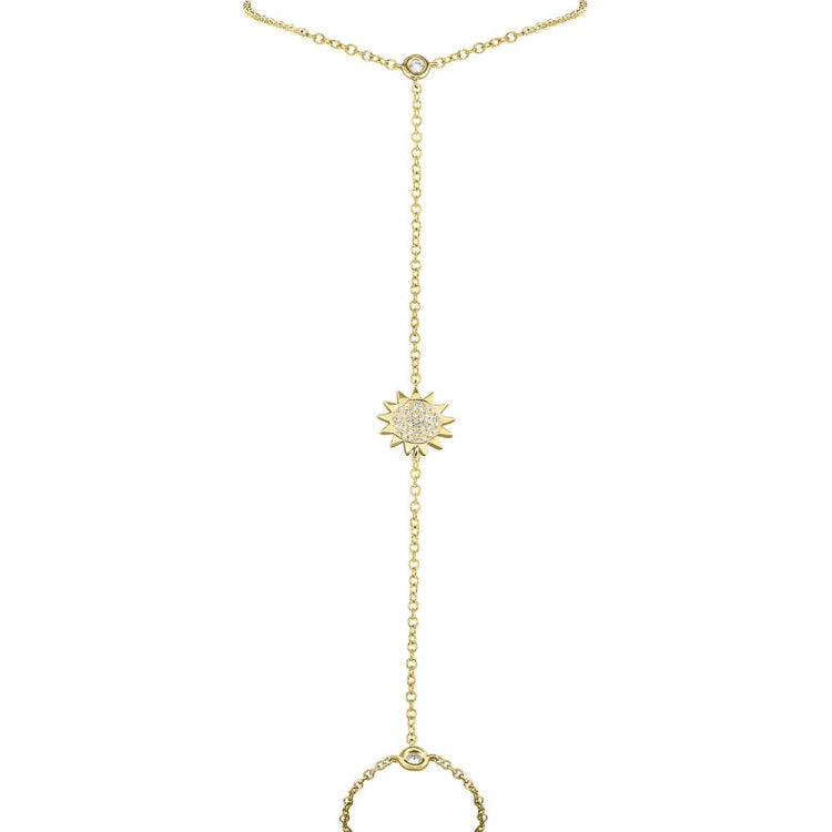 0.15ct 14k Yellow Gold Diamond Sun Bracelet