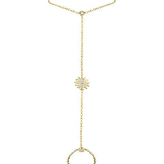 0.15ct 14k Yellow Gold Diamond Sun Bracelet