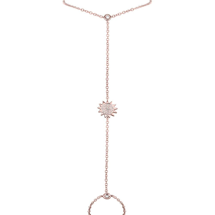 0.15ct 14k Rose Gold Diamond Sun Bracelet