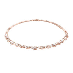 7.73ct 18k Rose Gold Diamond Baguette Necklace