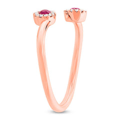 0.07ct Diamond & 0.20ct Ruby 14k Rose Gold Lady's Ring Size 7.5