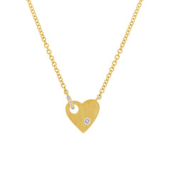 0.05ct 14k Yellow Gold Diamond Heart Necklace