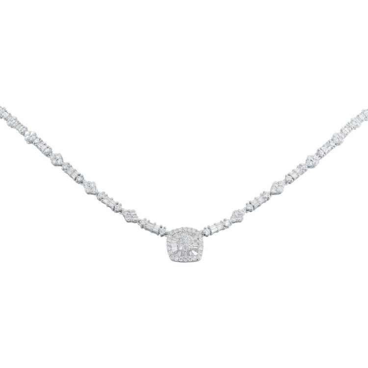 5.23ct 18k White Gold Diamond Necklace