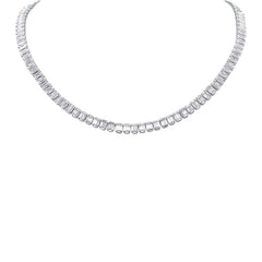 5.15ct 18k White Gold Diamond Baguette Necklace
