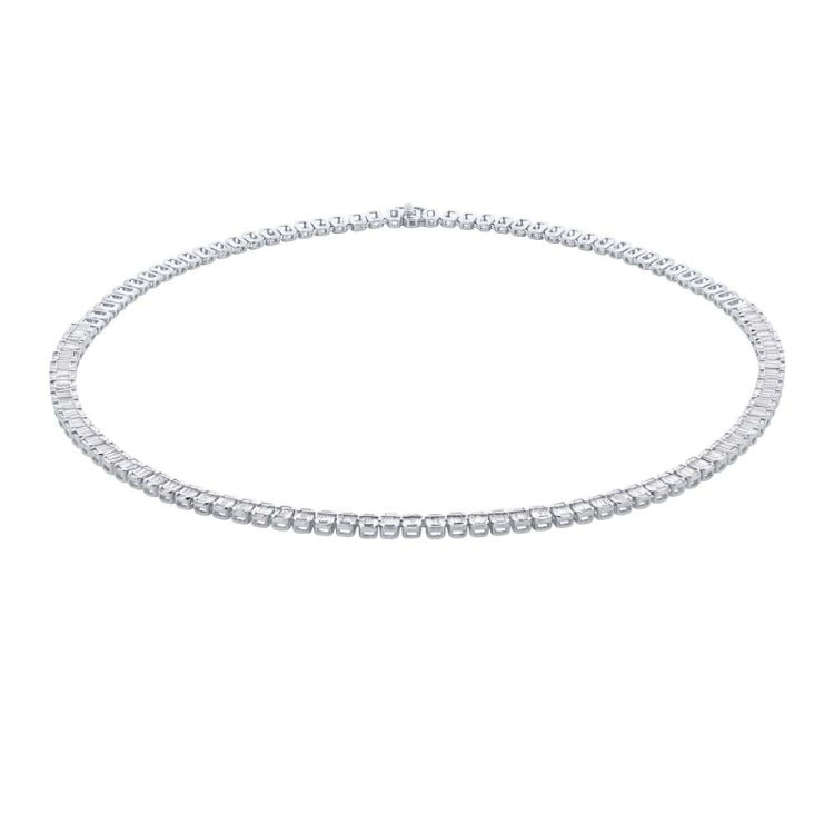 5.15ct 18k White Gold Diamond Baguette Necklace