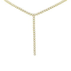 4.36ct 14k Yellow Gold Diamond Lariat Necklace