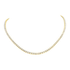 3.96ct 14k Yellow Gold Diamond Tennis Necklace