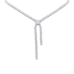 5.38ct 14k White Gold Diamond Lariat Necklace