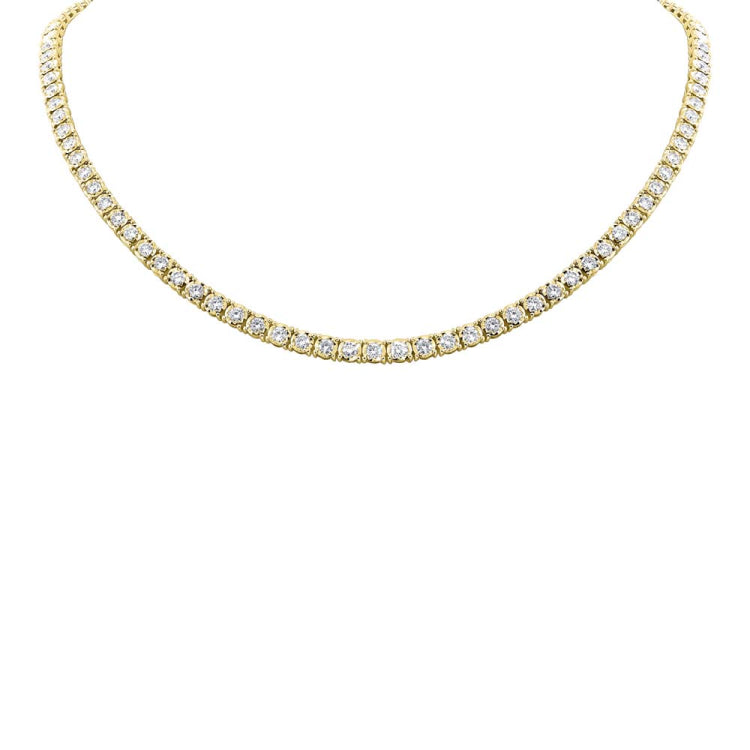 4.71ct 14k Yellow Gold Diamond Tennis Necklace
