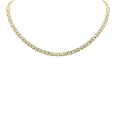 4.71ct 14k Yellow Gold Diamond Tennis Necklace