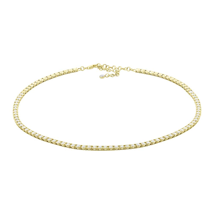 4.71ct 14k Yellow Gold Diamond Tennis Necklace