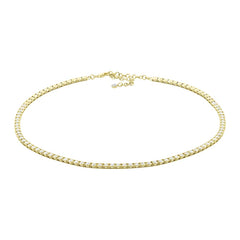 4.71ct 14k Yellow Gold Diamond Tennis Necklace