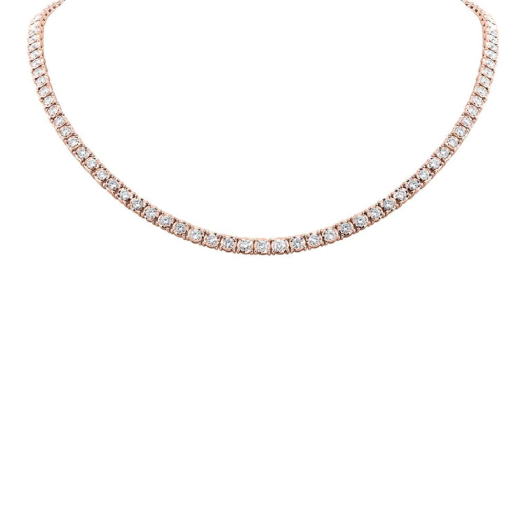 4.71ct 14k Rose Gold Diamond Tennis Necklace