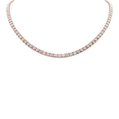 4.71ct 14k Rose Gold Diamond Tennis Necklace