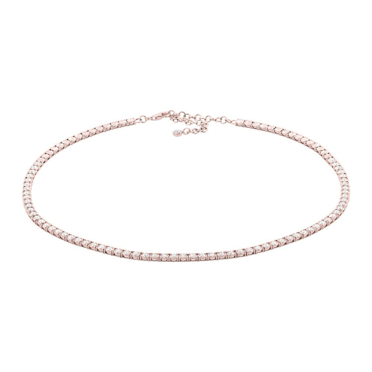 4.71ct 14k Rose Gold Diamond Tennis Necklace
