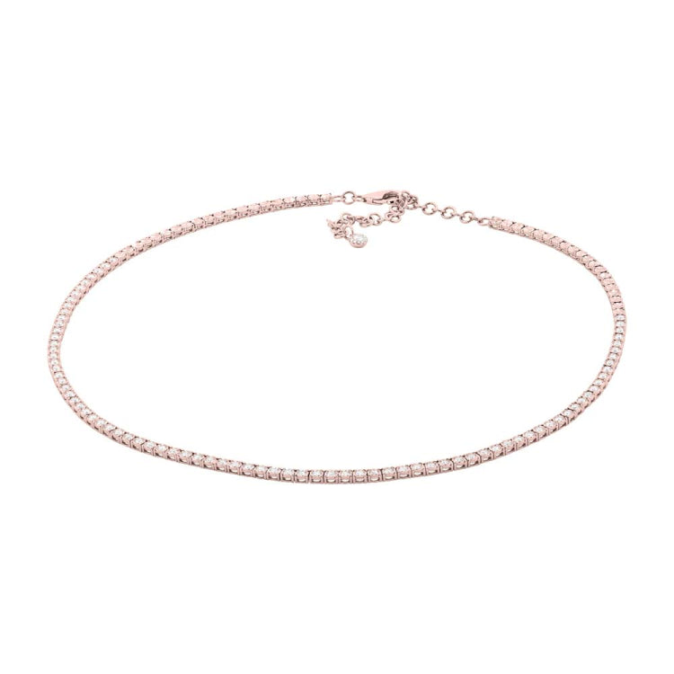 2.49ct 14k Rose Gold Diamond Tennis Necklace