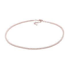 2.49ct 14k Rose Gold Diamond Tennis Necklace