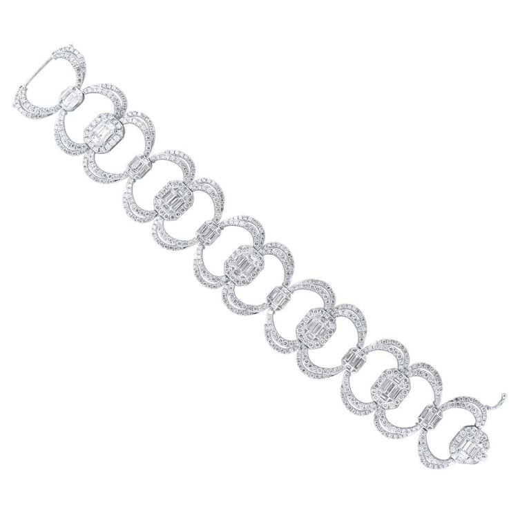 12.86ct 18k White Gold Diamond Lady's Bracelet