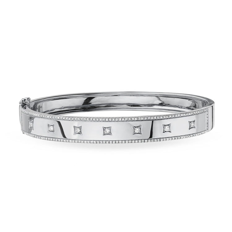 0.55ct 14k White Gold Diamond Bangle