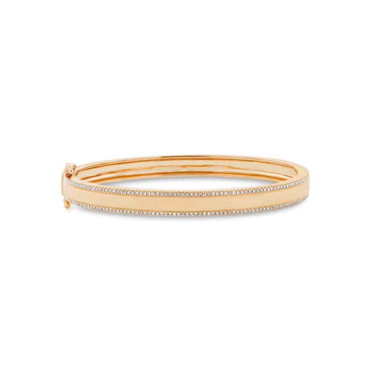 0.52ct 14k Rose Gold Diamond ID Bangle