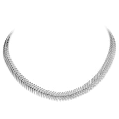 1.77ct 14k White Gold Diamond Feather Choker