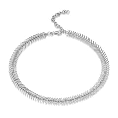 1.77ct 14k White Gold Diamond Feather Choker