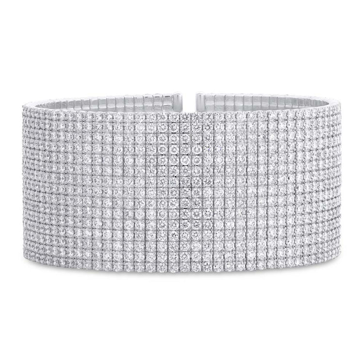 30.83ct 18k White Gold Diamond Bangle