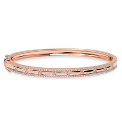 0.62ct 14k Rose Gold Diamond Bangle