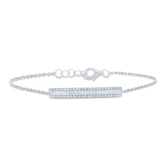 0.40ct 14k White Gold Diamond Baguette Bar Bracelet