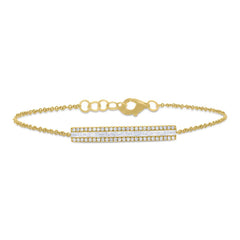 0.40ct 14k Yellow Gold Diamond Baguette Bar Bracelet