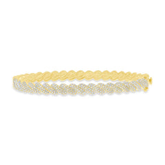 1.20ct 14k Yellow Gold Diamond Pave Bangle