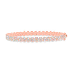 1.20ct 14k Rose Gold Diamond Pave Bangle