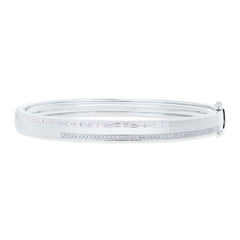 0.77ct 14k White Gold Diamond Baguette Bangle