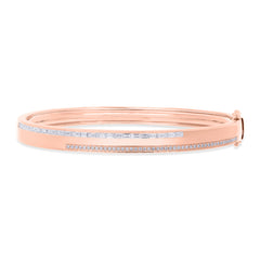 0.77ct 14k Rose Gold Diamond Baguette Bangle