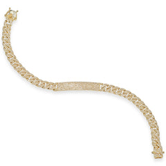 1.97ct 14k Yellow Gold Diamond Pave Chain Bracelet
