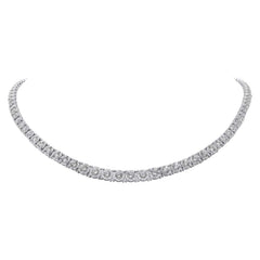 4.39ct 14k White Gold Diamond Tennis Necklace