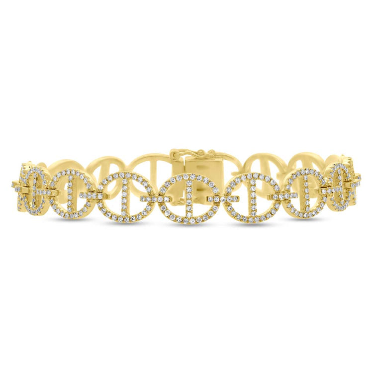 1.55ct 14k Yellow Gold Diamond Lady's Bracelet
