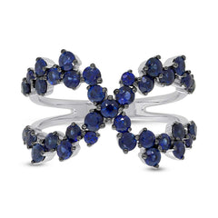 1.75ct 14k White Gold Blue Sapphire Lady's Ring