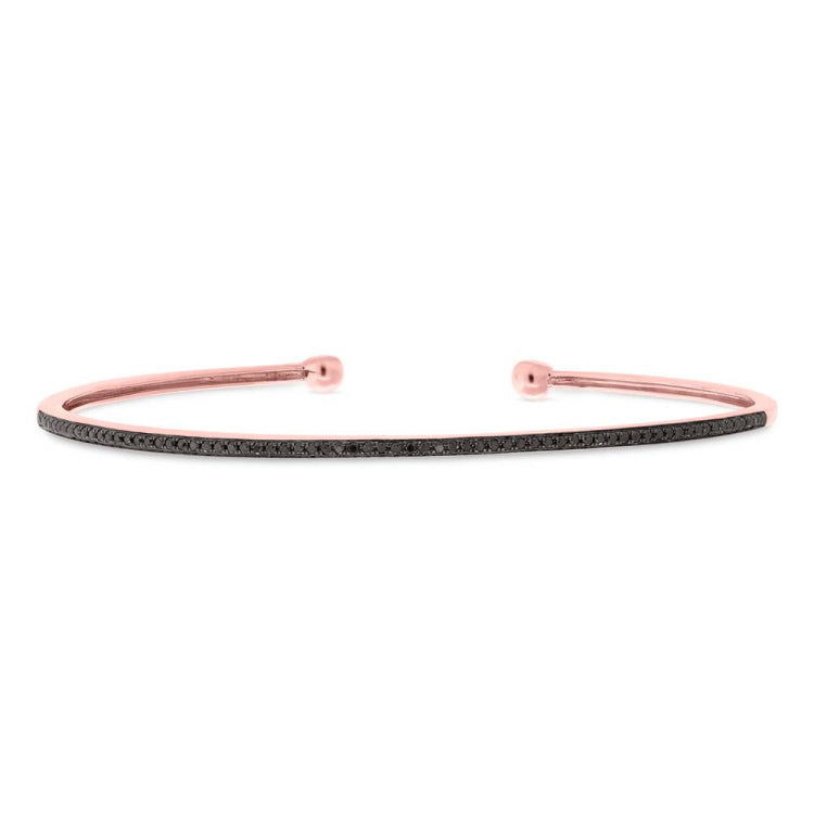 0.22ct 14k Rose Gold Black Diamond Bangle