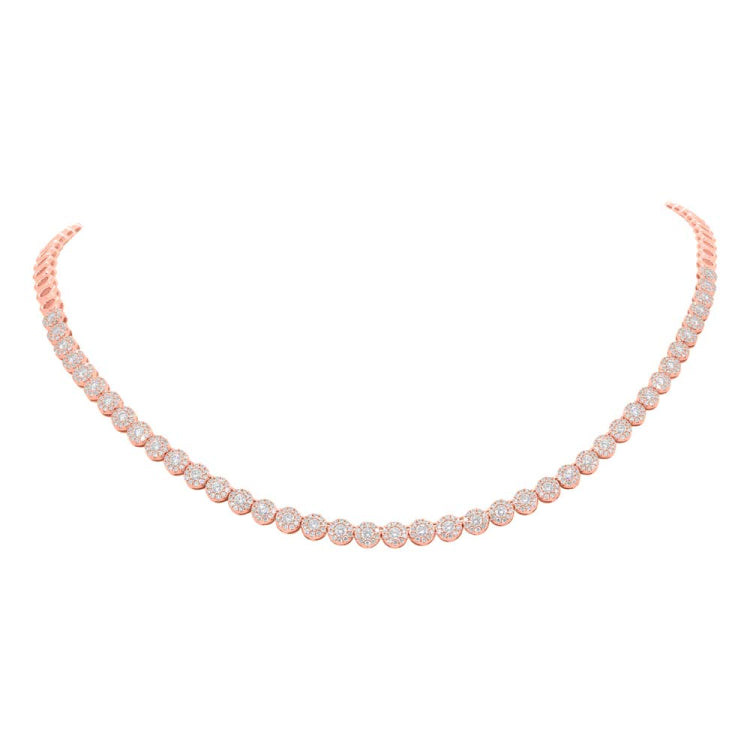 2.44ct 14k Rose Gold Diamond Choker Necklace