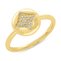 0.07ct 14k Yellow Gold Diamond Pave Ring