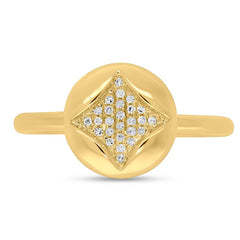 0.07ct 14k Yellow Gold Diamond Pave Ring