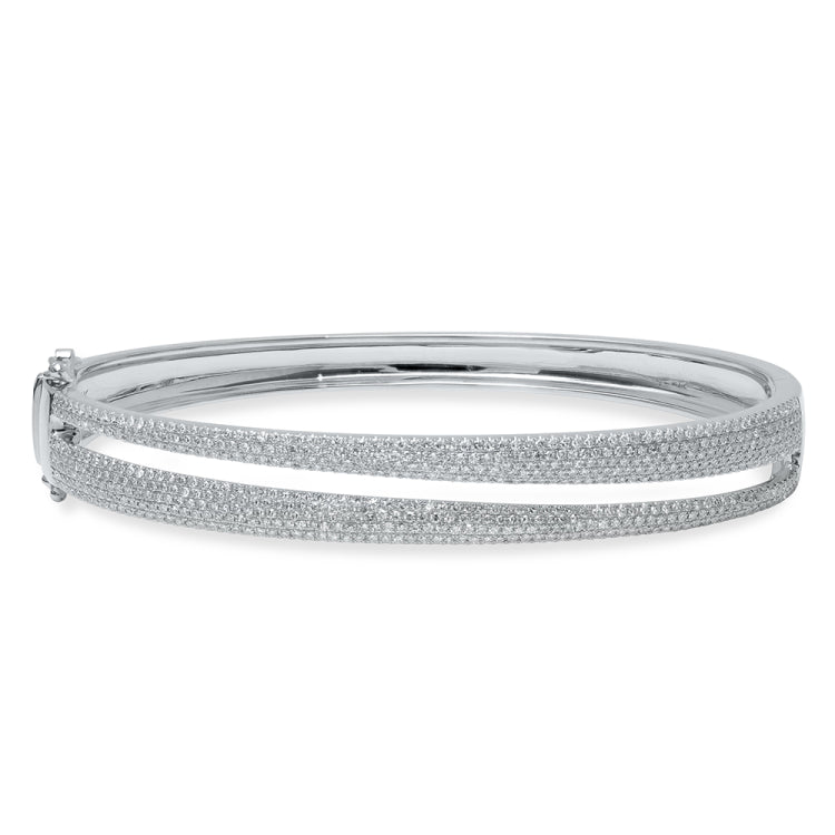 1.39ct 14k White Gold Diamond Pave Lady's Bangle