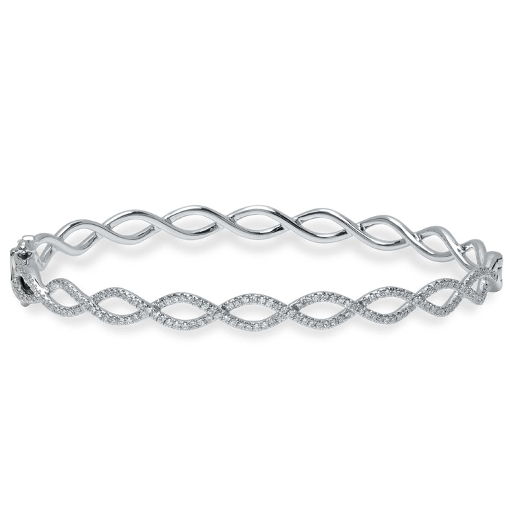 0.46ct 14k White Gold Diamond Bangle