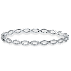 0.46ct 14k White Gold Diamond Bangle