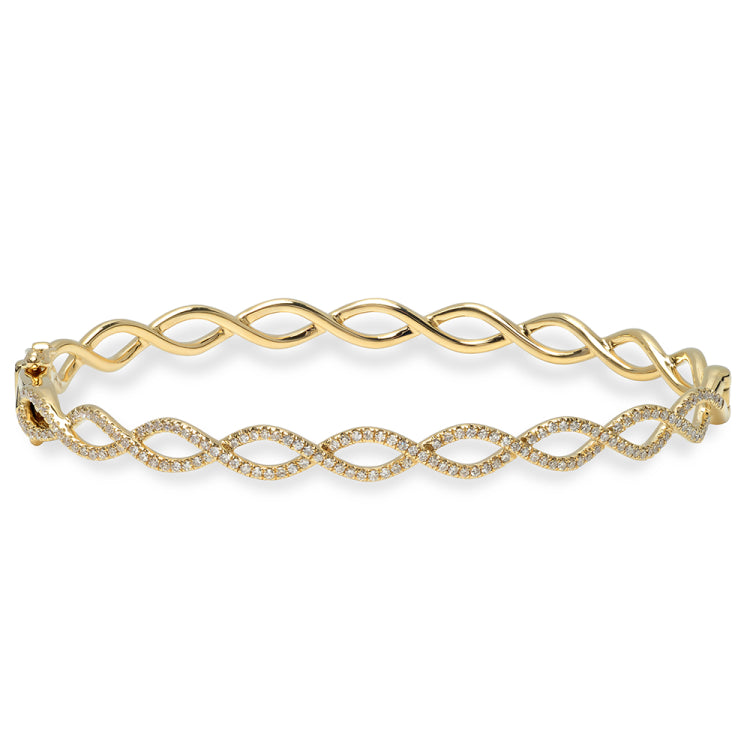 0.46ct 14k Yellow Gold Diamond Bangle